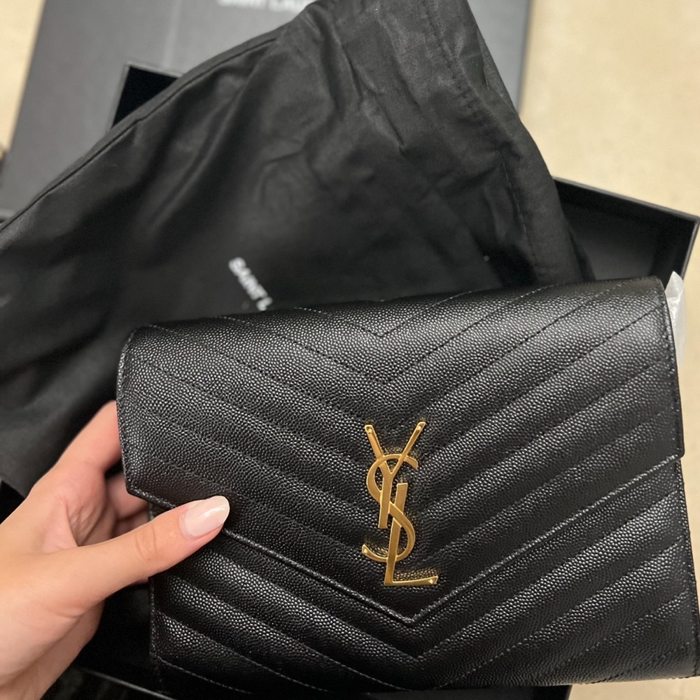 Yves Saint Laurent Black Leather Clutch - Picture 3 of 5